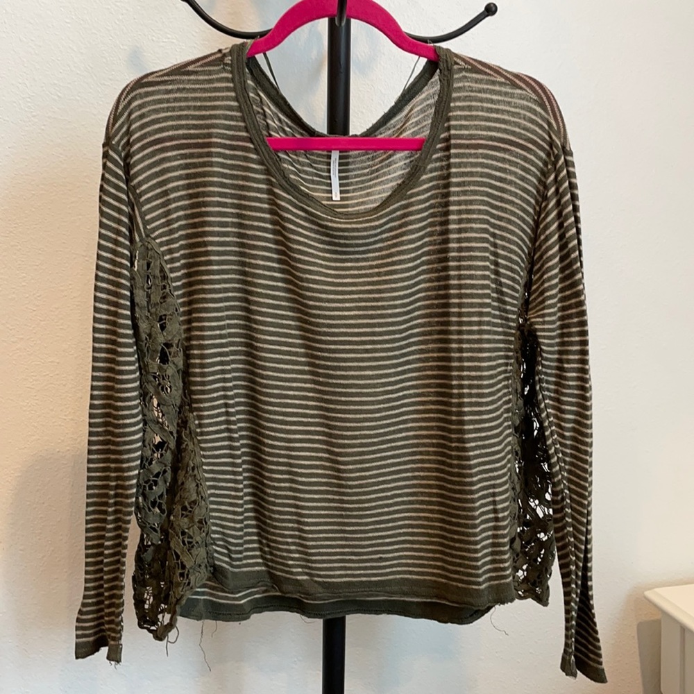 Free People Oversized Olive Green Long-sleeve